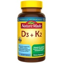 天然制维生素D3 K2 补充剂,5,000 IU(125 mcg) 骨、齿、肌肉和免疫支持维生素D,30 D3和K2 软胶,30天供应
