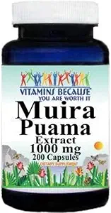 因为Muira Puama抽取1000mg的男女支助补助(200吨)