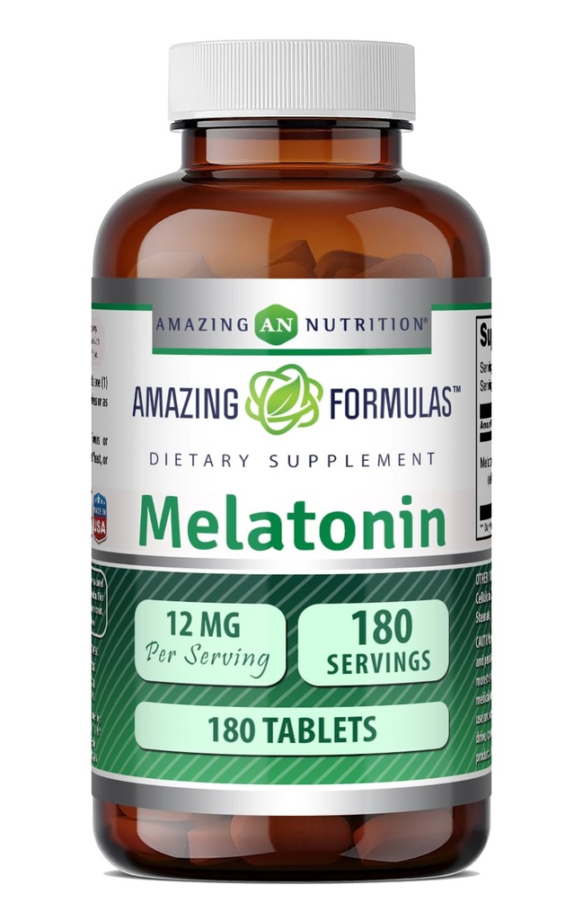 (原始内容存档于2018-09-21) (英语). Amazing Formulaments Melatonin Supplements QQ 不受欢迎 12 Mg Perervice 180 tablets = Non-GMO = Gluten-free = 在美国制造.