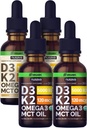 NUSAVA 不受欢迎的 D3 K2 液滴和香草火焰 D3 K2 液滴包 - 用于心脏,联合,骨骼,肌肉,和免疫支持 - 非GMO,Gluten-Free,每个2pk