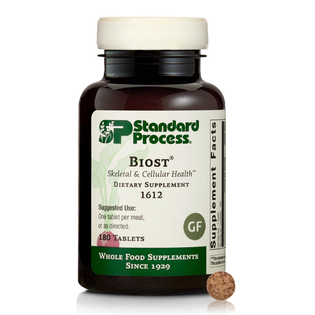 Biost 标准工艺公司 -- -- 牙齿和骨骼健康补充品,配有全食镁酸盐、乳酸钙、曼加内塞 -- -- 180片