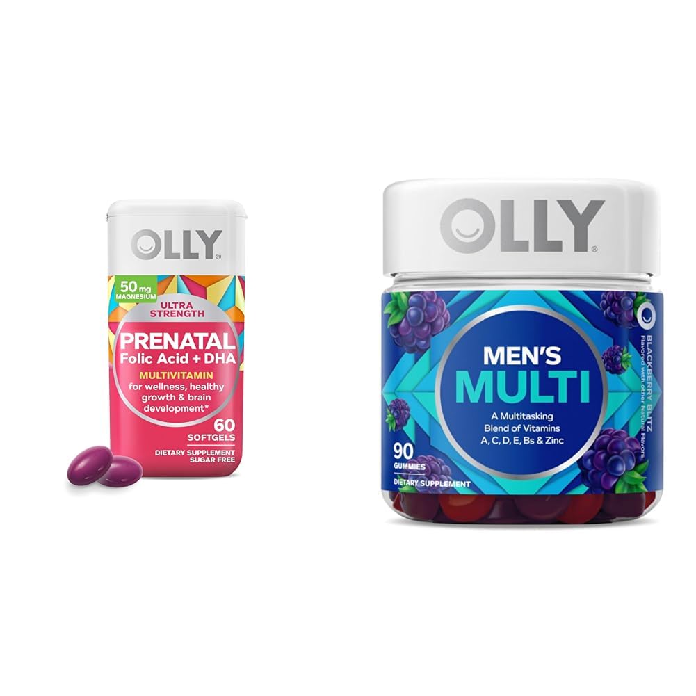 OLLY 产前多维他命软胶和男性多维他命Gummy维生素包,60和90