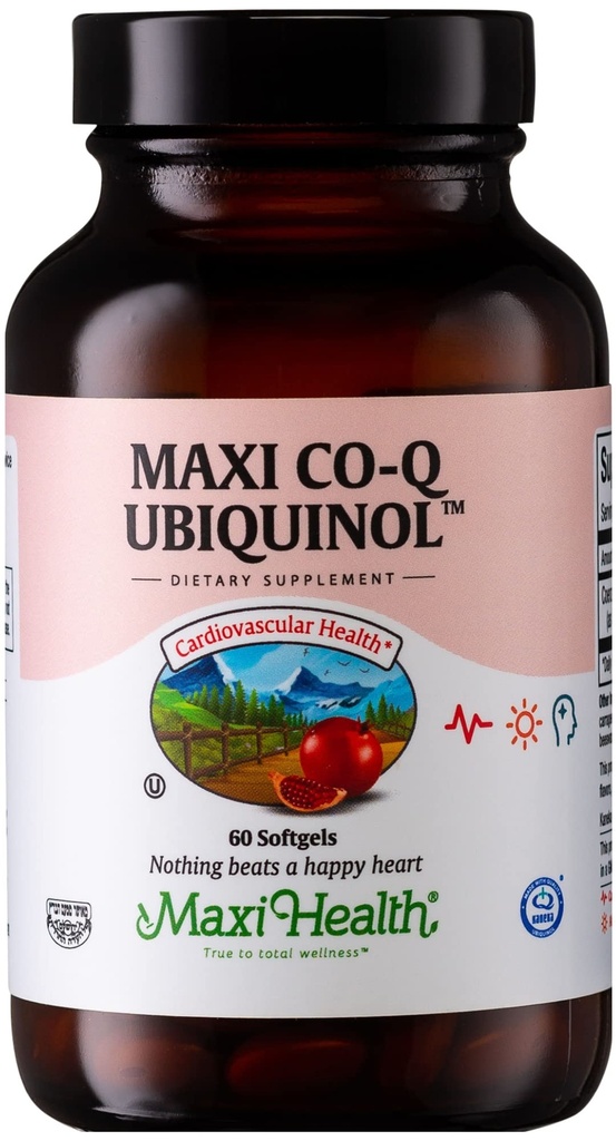 CoQ10 Ubiquinol - CoQ10 100mg Softgels - Kosher Co Q 10 心血管健康补充剂 - 高级吸收 - Co Q10 细胞能量Ubiquinol 100mg补充剂 - Coenzyme Coq 10 (60 Counter)