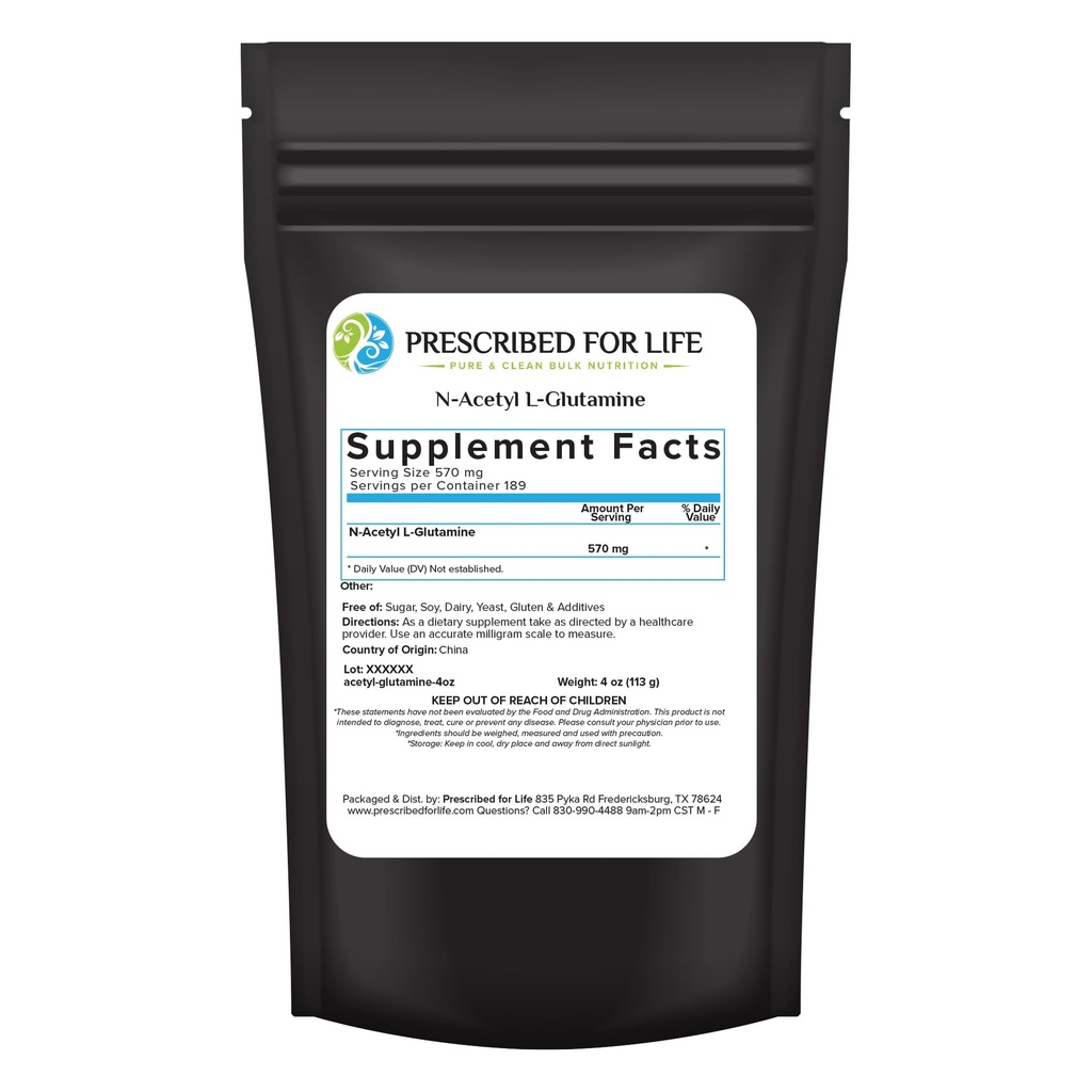 N乙酰L Glutamine Powder,纯L Glutamine 氨基酸补充剂(4oz / 113g)