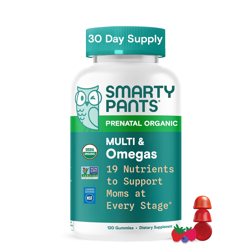 妇女产前有机维生素,多维他命类:生物素,甲基folate,Omega 3(ALA),维生素D3,C,维生素B12,B6,A,K2 & Zinc,乔林,蔬菜,120 Counter(30天供应)