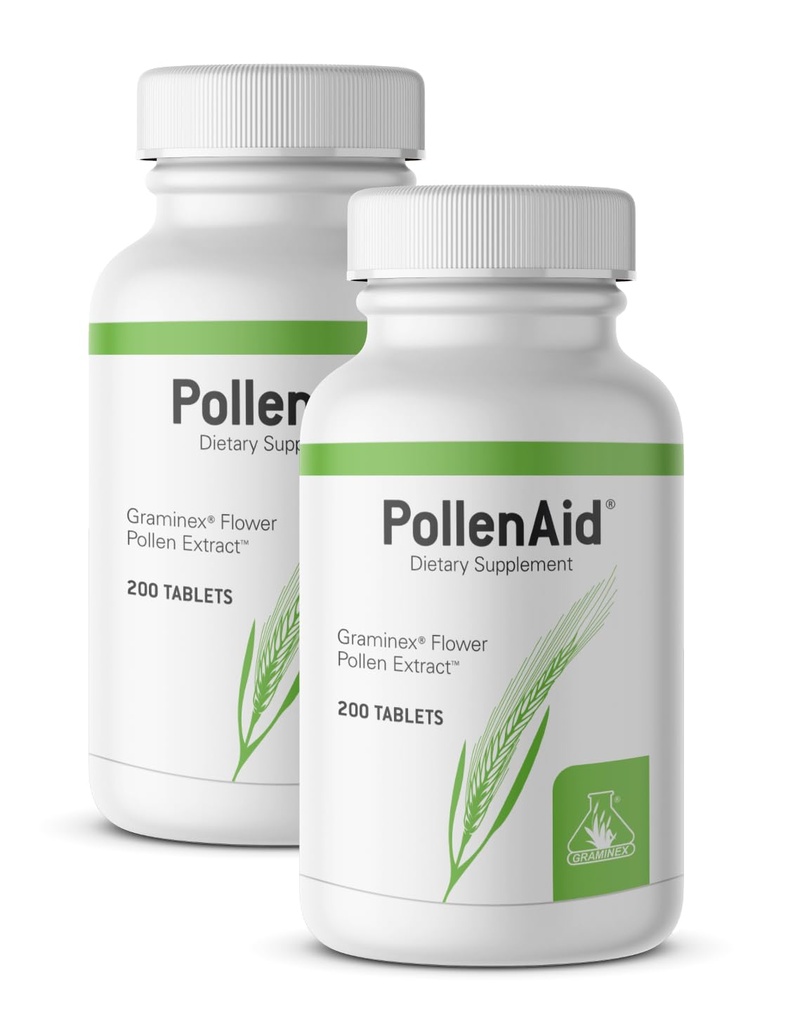 Graminex PollenAid 前列腺补充剂:所有天然前列腺对Bladder控制和尿道切克健康的支持,美国Rye Pollen提取器,200块平板电脑(2页)