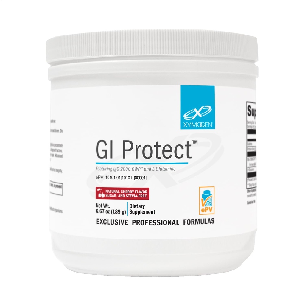 XYMOGEN GI 保护 - IgG Immunoglobulin L-Glutamine 粉末补充 - 支持GI Lining + Gut Health, Cytokine 平衡 + Immune Health + 组织修理,糖和Stevia Free - Cherry Flavor (6.67 oz)