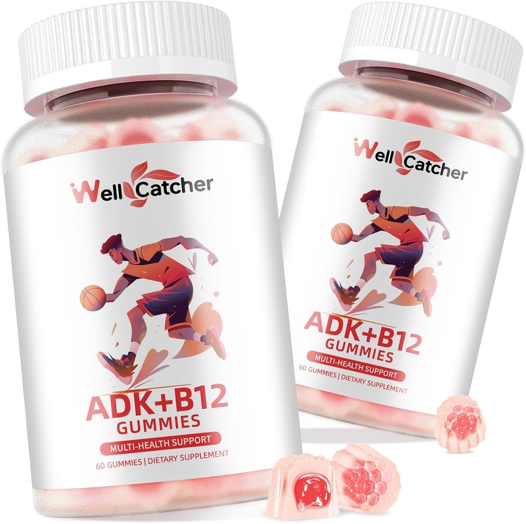 维生素ADK+B12 葡萄糖补充剂:维生素D3 K2(MK-7)与B12 配属给男方 厨师 Vegan 多维生素 支持 Bone 脑 Immune 皮革 眼糖 免脂莓 Flaward 2 Packs
