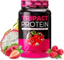 营养学 TRIPACT 蛋白粉 - 7-in-1 与草药Whey 蛋白粉, Pea, Rice, Greens for Muscle Recover and Avication, Superberry Flavor, 40 services (英语).
