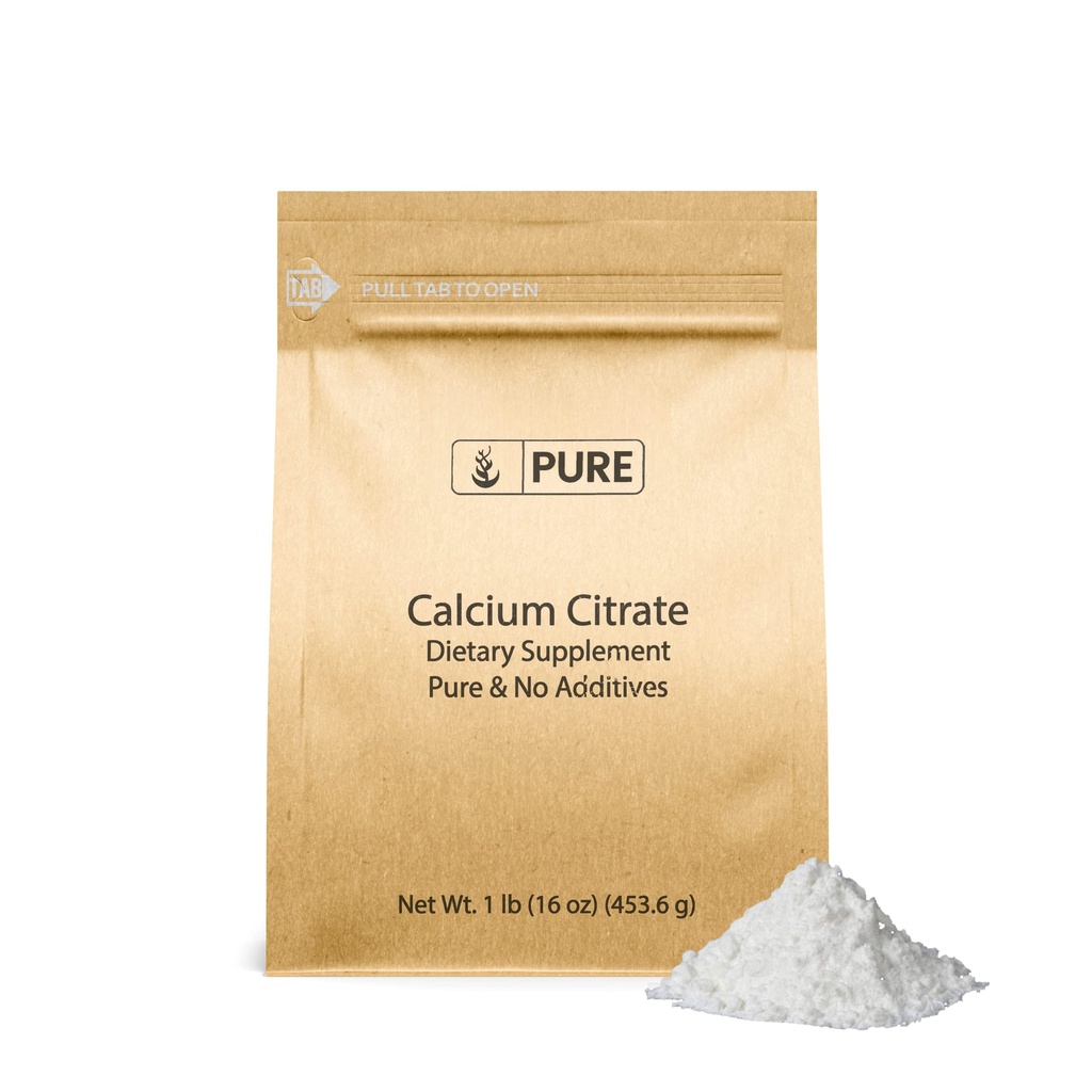 纯原始成份 钙 Citrate(1lb) 钙补充剂,无添加剂或填充剂