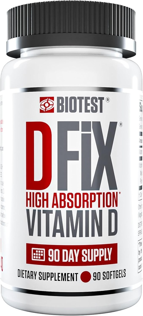 生物测试 D Fix - 5000 IU 高吸附维生素 D3, 90 服务 - 90 软胶