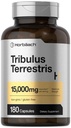Horbäach Tribulus Terrestris for Men 15000mg – 180 Capsules – 最大力量 – 最大力量 – 非GMO, Gluten Free Except 补充