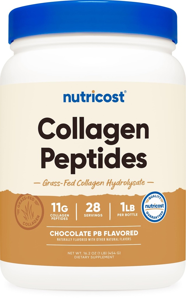 营养成本Collagen Peptides 粉末(焦油花生酸奶油氟化) 1 LB - 草-Fed Collagen 水解,无糖
