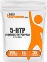 Bulk Assupports.com 5-HTP 粉末 - 5-Hydroxytryptophan, 5-HTP 补编 - 5-HTP 200mg, Mood Support 补编 - Gluten Free, 200mg per service, 25g (0.88 oz) (Pack of 1).