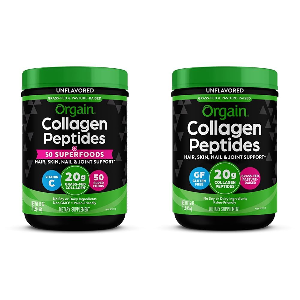 Orgin 水解钴粉 + 50 有机超级食品, 20g 草酸Collagen Peptides & Hydrlyed Collagen Peptides Powder, 20g 草酸Collagen - 头发,皮肤, 钉和联合