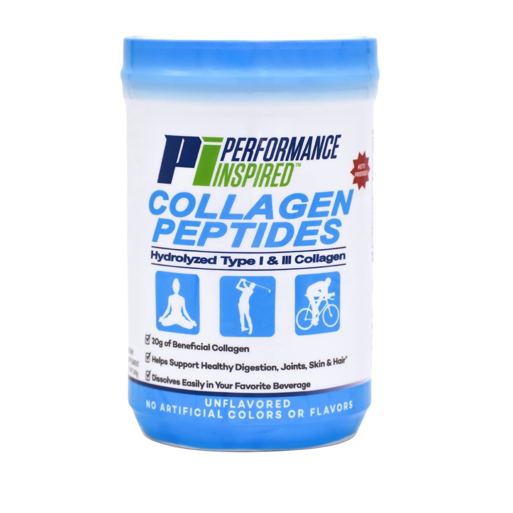Performance INSPERED 营养 水解凝胶 Peptides Powder – 18g 蛋白质 – 类型 I & III Collagen – 联合,皮肤,钉子和消化支持 – All Natural– 不受欢迎