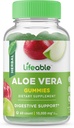 Aloe Vera 对成年人的活性Aloe Vera 补充Gummys - 1万毫克 - 极品味 天然火焰Gummy - Gluten Free, Vegan,非GMO Chewable - 成人,男性,女性 - 60 Gummys - 30剂量
