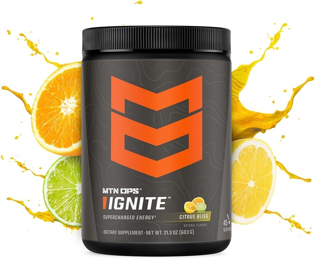 MTN OPS Ignite 超充电能量饮料 Mix 45-Serving Tub, Citrus Bliss