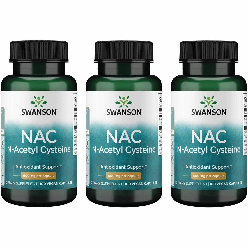 Swanson NAC - N-乙酰氯-补充600毫克100卡普尔(3包)
