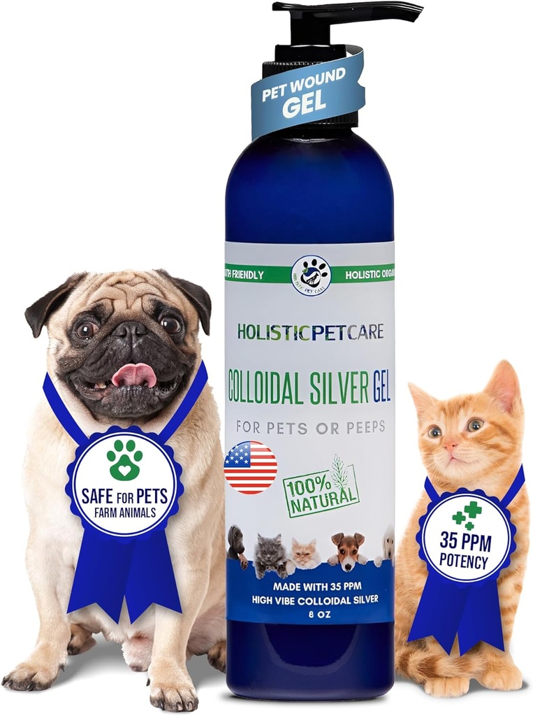 HOLISTIC PET 援外社 COLOISTAL 银盖 — 自然疗伤Gel 宠物,皮肤刺激的非刺激性公式,小Abrasions,和干燥,苏打和温和,8oz瓶