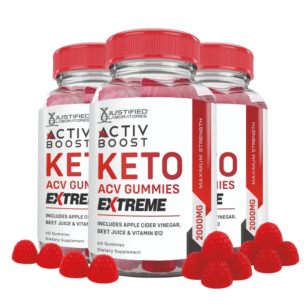合理实验室( 3 Pack Activboost Keto Acv Gummys Extreme 2000MG 使用石榴甜菜汁粉 B12 Vegan Non GMO 180 Gummys 设计的活性脚步)