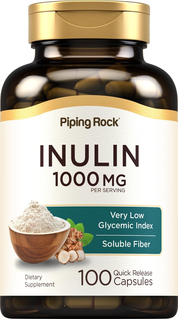 管道岩有机胰岛素 1000 mg → 100 计 低甘油指数 → 可溶性纤维补充 → 非GMO, Gluten Free