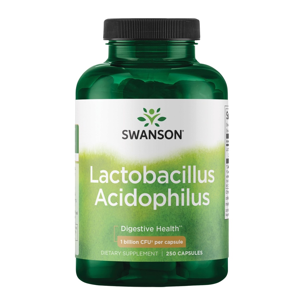 Swanson Lactoballus Acidophilus 为成年人寻求每日消化和肠胃健康支助,提供10亿CFU -- -- 酸源(250卡普勒)