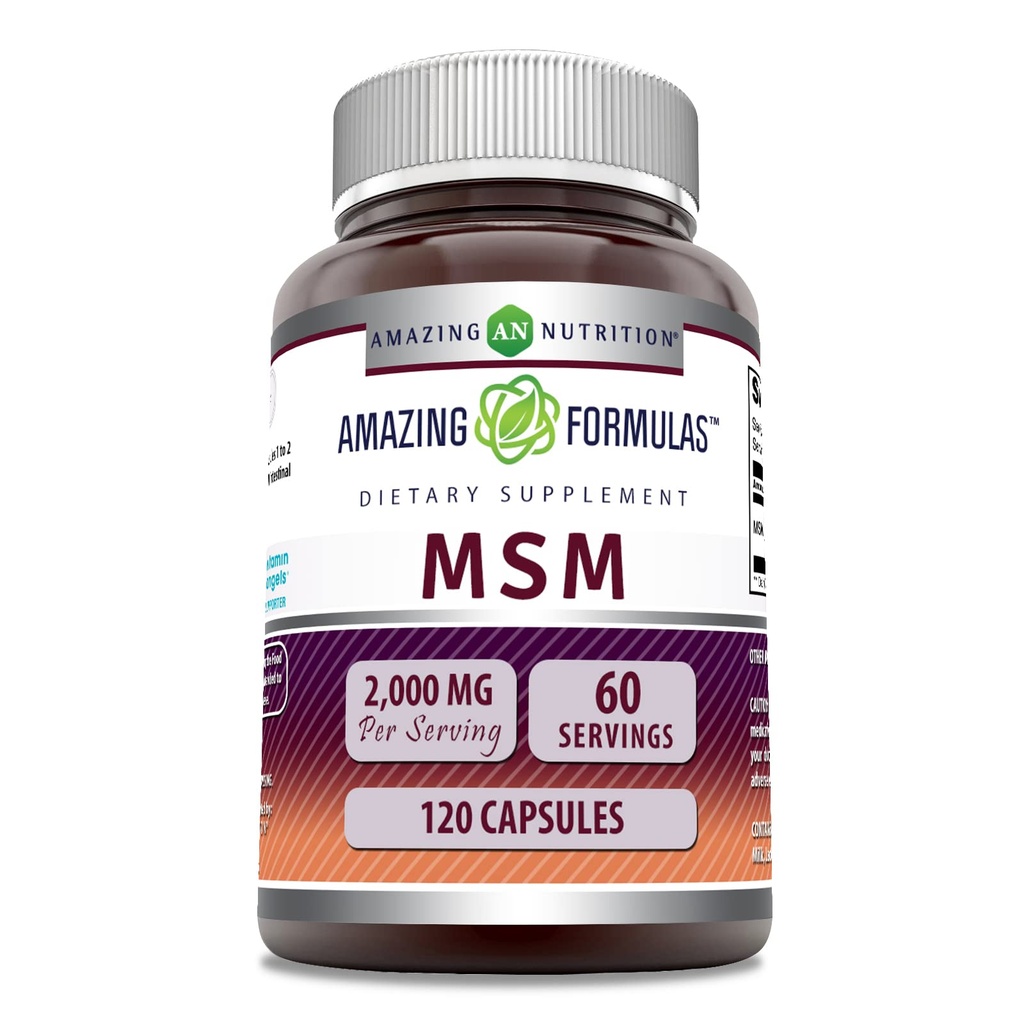 神奇的方程式 MSM(甲基硫磺酰甲烷) Supplements → 2000 Mg per service → 120 Capsules → Non-GMO → Gluten-free → 美国制造
