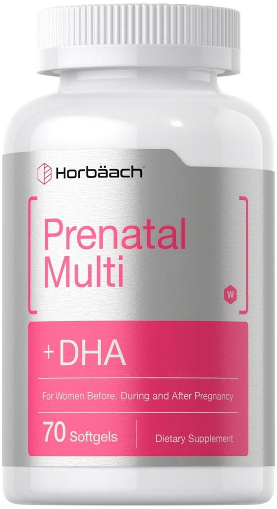 Horbäach 妇女产前多维生素和DHA、铁酸和叶酸 70 软胶