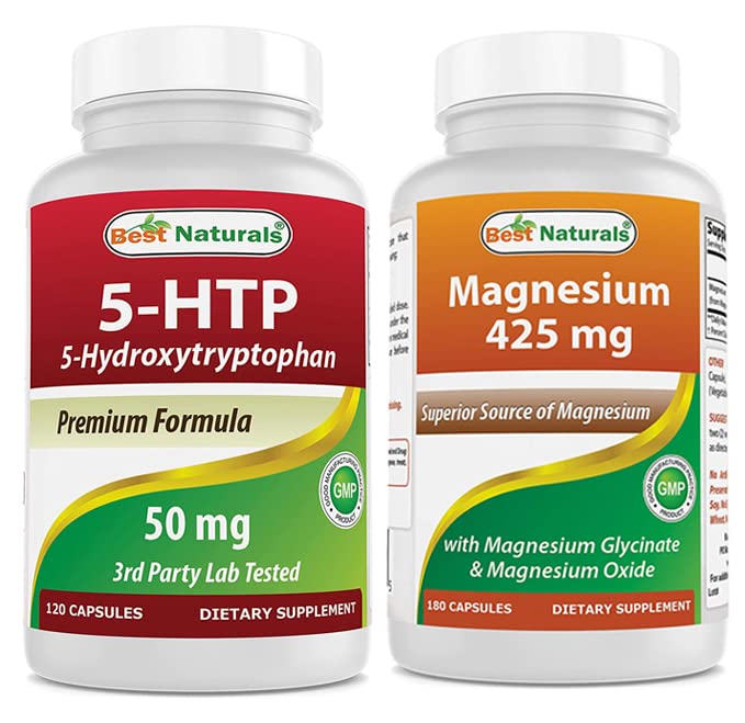 最佳自然剂 5-HTP 50毫克和甘化镁 425毫克