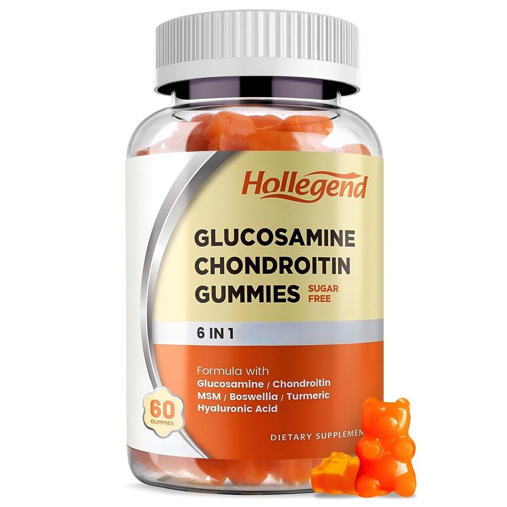 Glucosamine Chondroitin Gummys 无糖,成年男女的Gummys补充品,60个