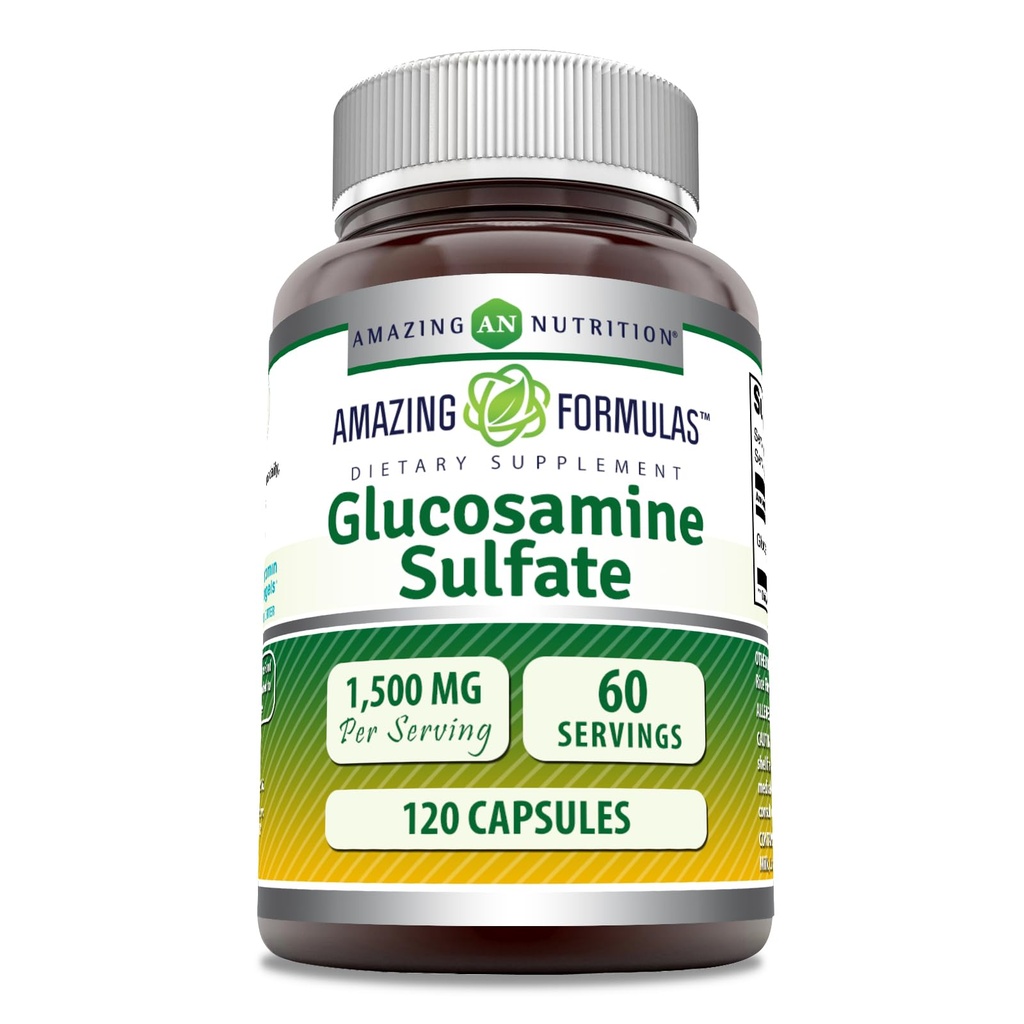 (原始内容存档于2018-03-21) (英语). Excellence Formulaments Glucosamine Sulfate Supplements + + 1500 Mg Per Affairing + 120 Capsules → Non-GMO → Gluten-free → 美国制造.