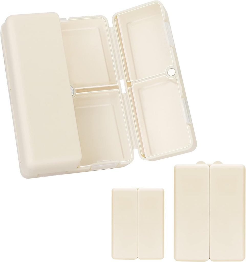 FYY 2 Pcs Daily Pill Organizationer, 7 Copetments Portable Pill Case 旅行 Pill Organizationer, [防腐设计] Pill Box 用于持有维生素的Purse Pocket,Cod Liver Oil, 补充品和药品-白色