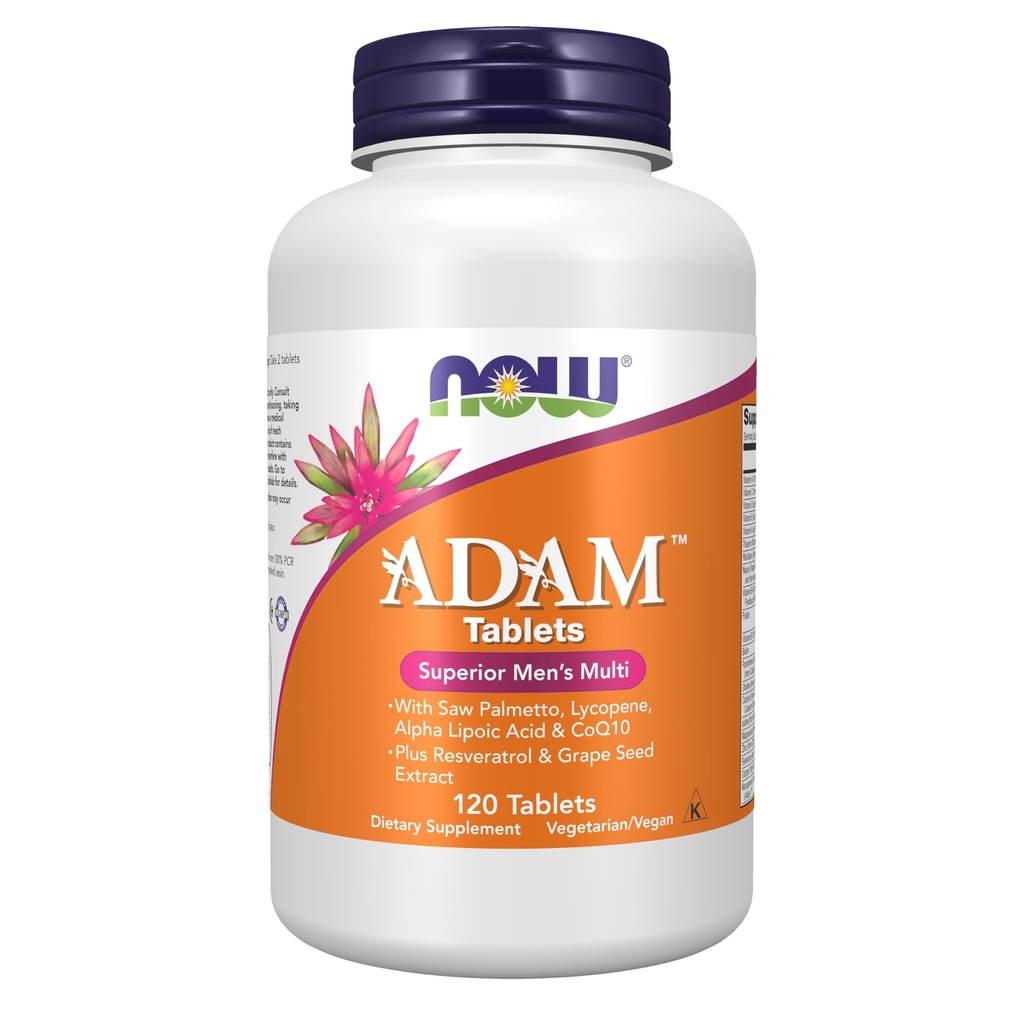 Now Foods Supplements, ADAMTM Men's Multivevitamin with Saw Palmetto, Lycopene, Alpha Lipoic Acid and CoQ10, Plus Natural Resveratrol & Grape种子提取, 120 片