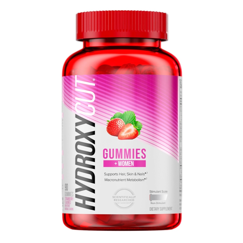 Hydroxycut Gummys + 女,草莓 - 99%的咖啡因免费 - 支持头发,皮肤和钉子 - 代谢卡布,蛋白质和脂肪