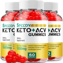 (3 Pack) 速度 Keto ACV Gummys - 高级公式 速度 Keto Plus ACV Gummys Apple 苹果 苹果 Viner 速度 ACV 饮食补充 男子(180 Gummys)