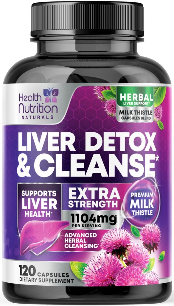Gentle Liver Cleanse Detox & Reference Formula - Silymarin Milk Thetle, Dandelion Root, Artichoke 提取器, Turmeric, Choline, & Beetroot - 120 Veggie Capsules 的高级肝脏支持补编