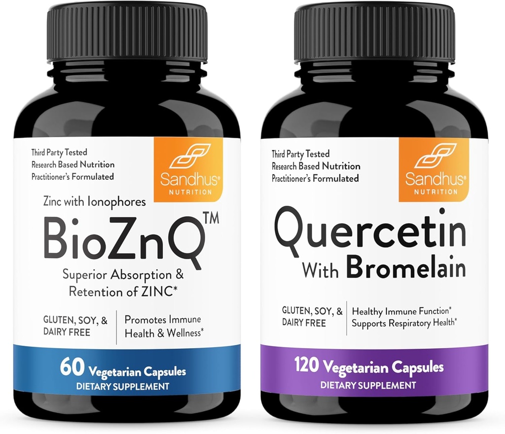 桑德胡的锌补充剂与Ionophores配有高级吸收剂和Quercetin配有Bromelain 1000mg Per Service Bioflavoids 补充剂 复合剂 支持免疫和呼吸卫生