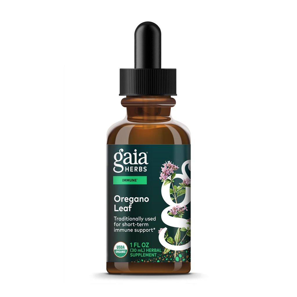Gaia Herbs Oregano Leaf - Immune支持草药补充剂 - Oregano Leaf提取剂 - 认证有机体 - 1 Fl Oz(23位服务员)