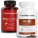 真正的蘑菇(60ct)和Reishi(90ct) Capsules Bundle - 蘑菇补充剂,用于精神清晰、聚焦、放松、睡眠和长寿 - Vegan,非GMO,Beta-Glucans的验证水平