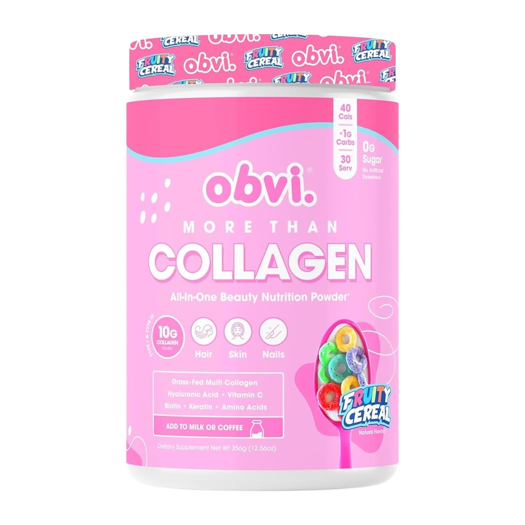 Obvi More Than Colagen Powder 支持健康头发,皮肤,钉子,关节,Gut QQ 草-Fed 多科拉根 配有 Hyaluronic Acid, Biotin, Keratin QQ 水果果实, 30种服务