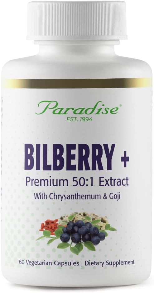 配有Goji & Chrysanthemum 补充品的天堂草莓(Herbs Bilberry), Super Potent, Ultra Pure, 非 GMO, Gluten Free, Vegan, 60 蔬菜 Capsules