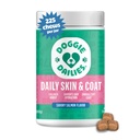 Doggie Dailies Skin & Coat 补充支持,沙门油换狗皮和Coat配有Collagen,Omega 3,Krill油,Biotin, & Coconut油换狗皮(沙门) 225 Soft Chews