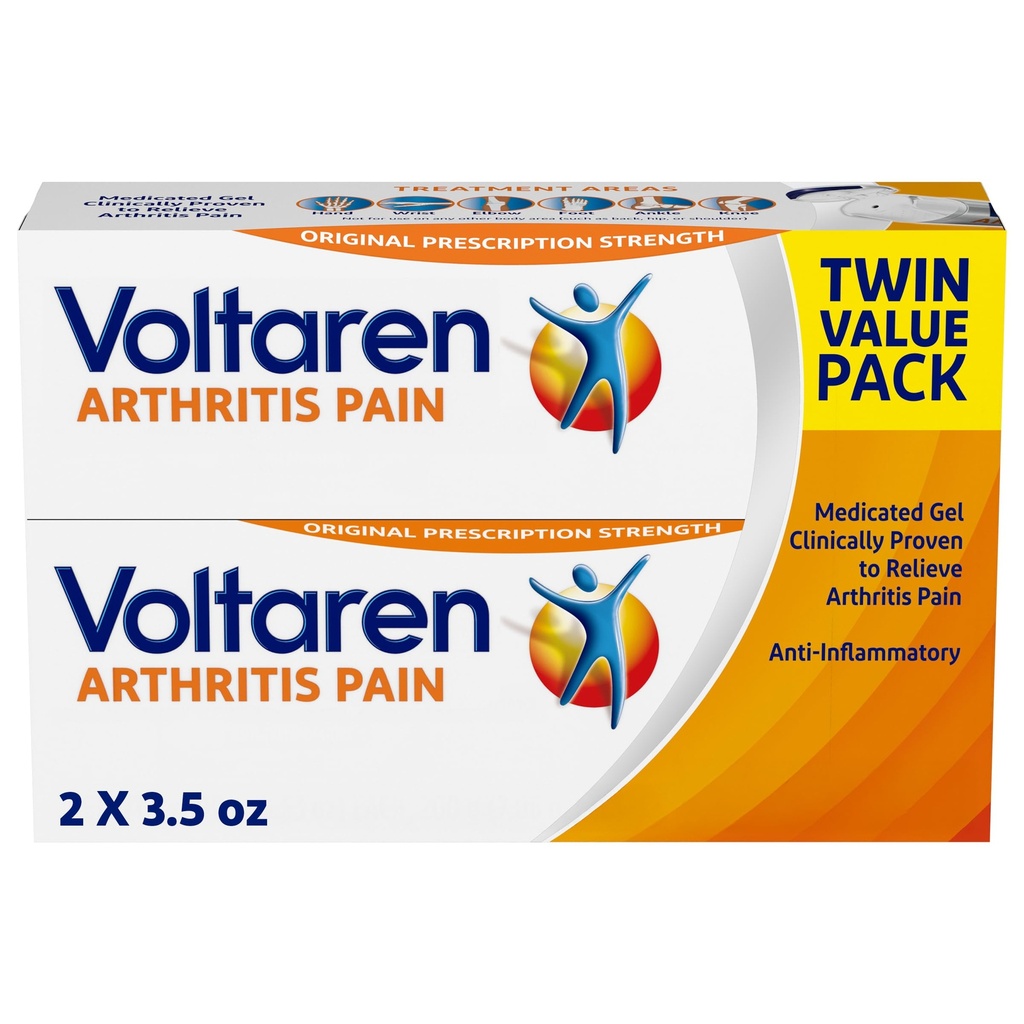 Voltaren 关节炎 疼痛 Gel 用Diclofenac 治疗强壮的局部性关节炎 疼痛 - 新易开口盖 - 100克 x 2