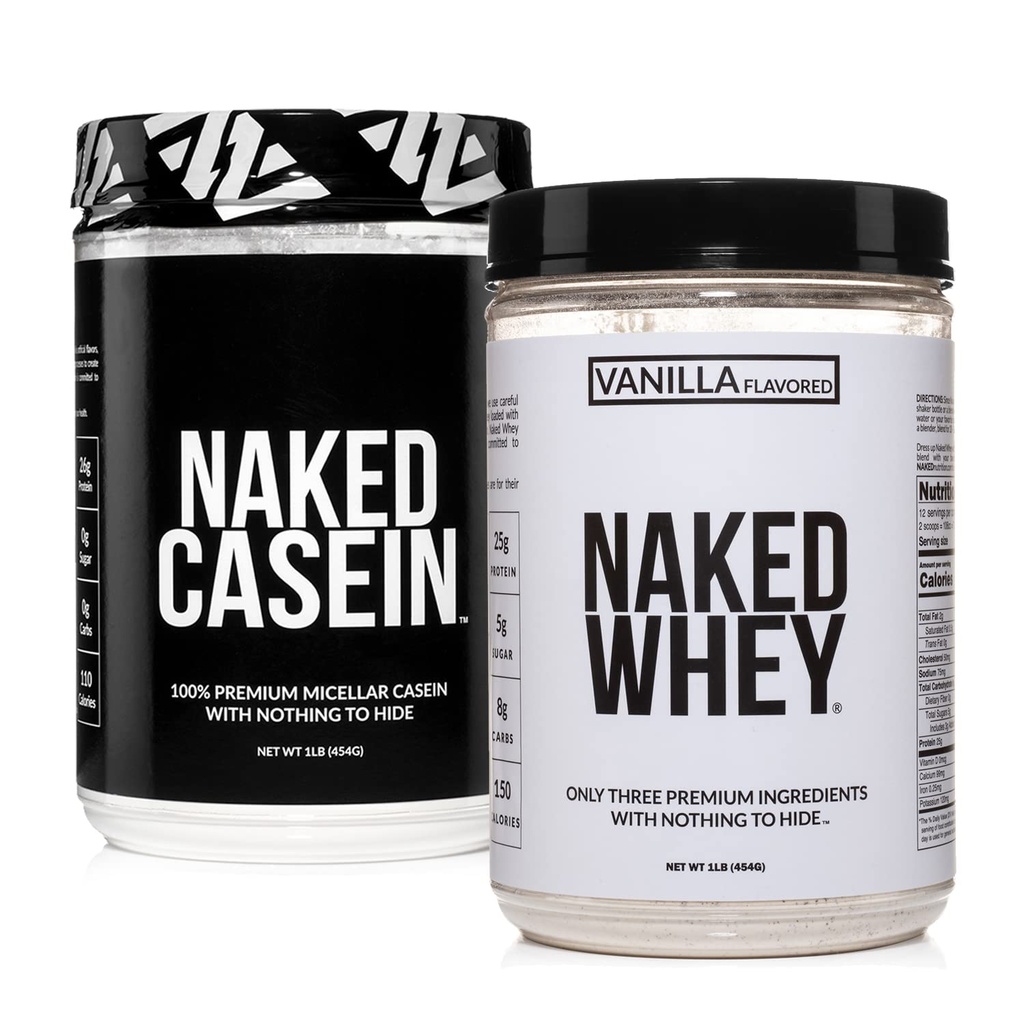 NAKED 草药蛋白包: 1LB Casein 和 1LB 香草 呜