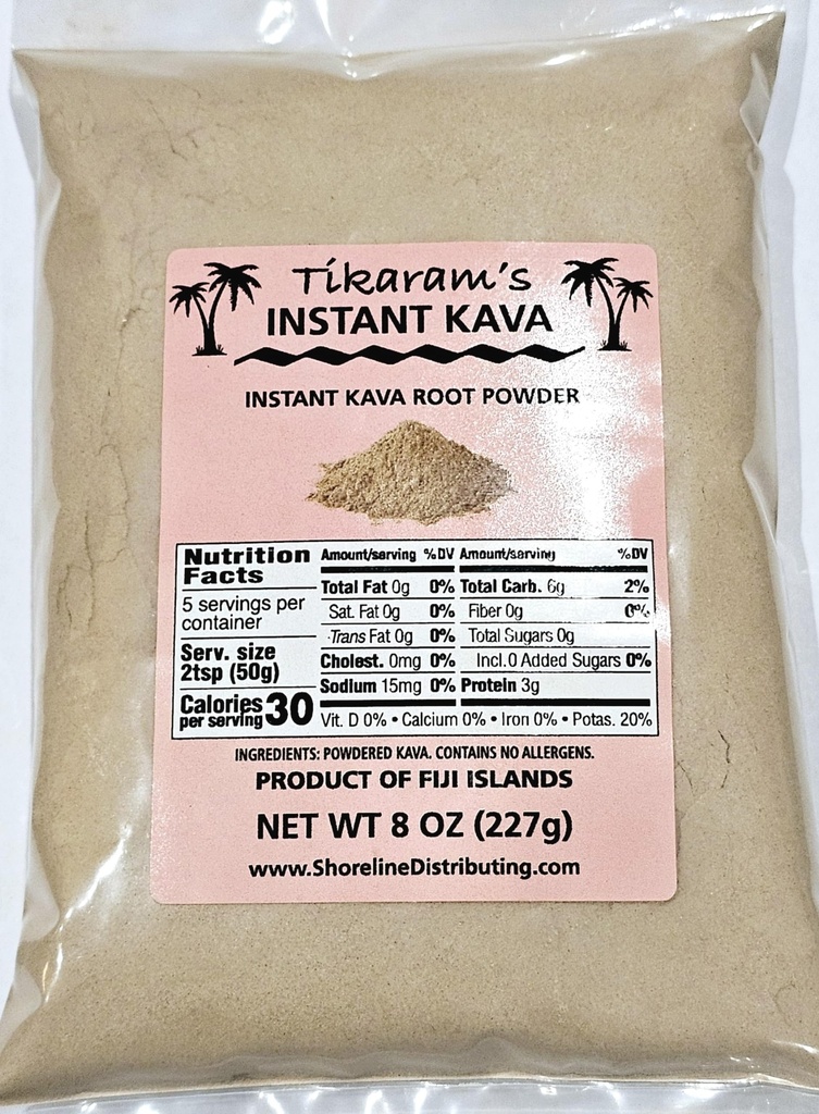 Tikaram的即时卡瓦粉,斐济瓦卡,诺贝尔卡瓦根,1/2. lb(8oz)-斐济市场批发有限责任公司