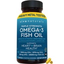 维瓦自然Omega-3 鱼油,三重强力,2500 mg,60 Softgels – 重新消毒Omega 3 脂肪酸包括EPA,DHA,DEA – Pascatarian-Friendly