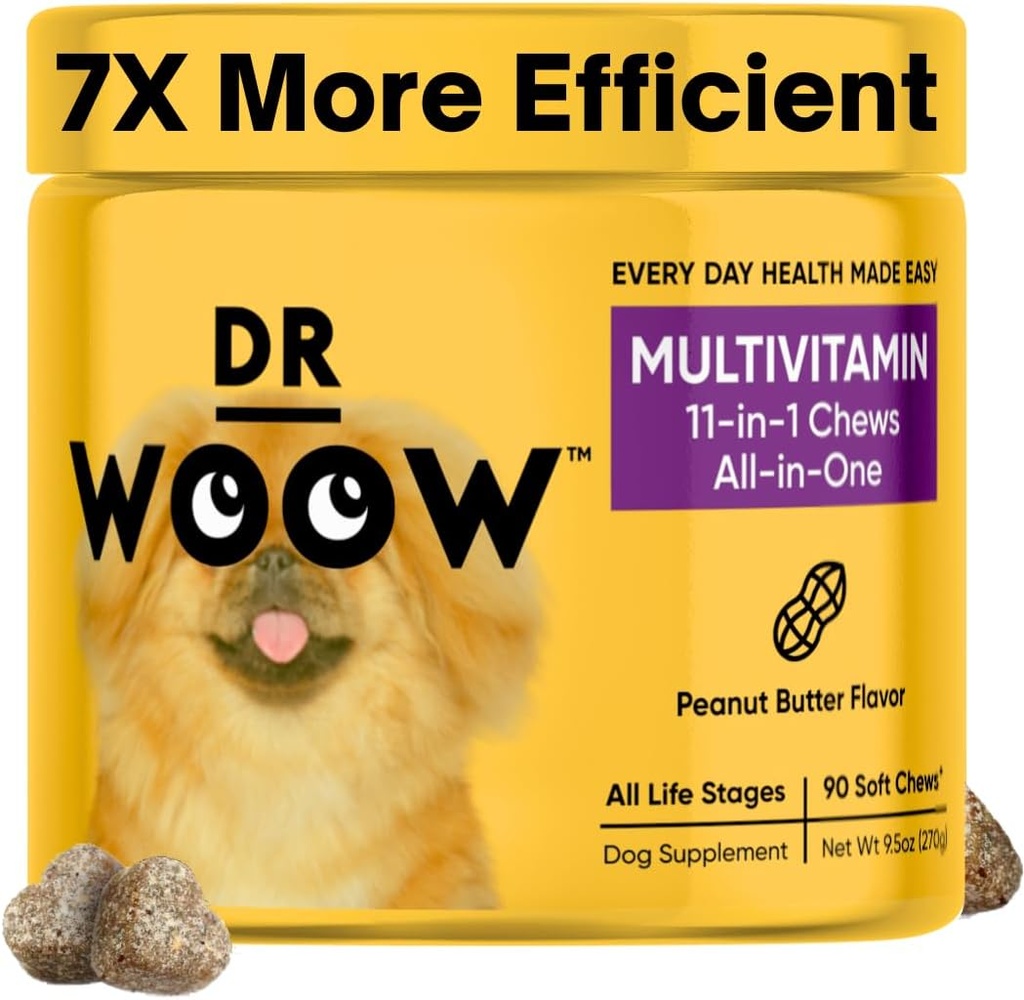 狗的多维他明素 - 狗的日常维他明素 - Gut Immune健康, 联合心脏眼支持 - 狗补充 Glucosamine Chondroitin, 消化 Probiotics, Omega 3 Fish Oil - 90 Ct