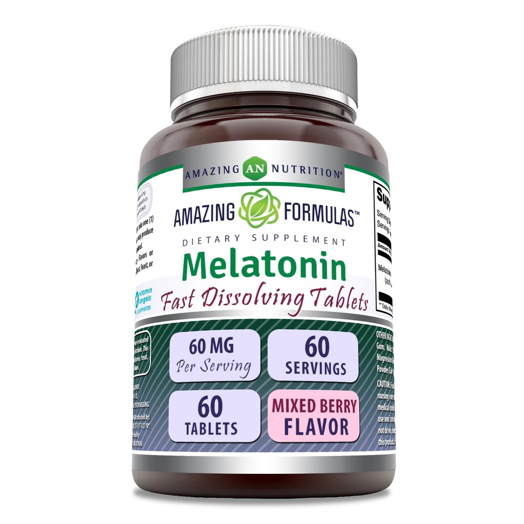 (原始内容存档于2018-09-21). Exceptive Formulaments Melatonin Fast District Supplements – 6 mg – servicting – 混合莓 Flavor – 60 plats – Non-GMO – Gluten-free – 制造于美国