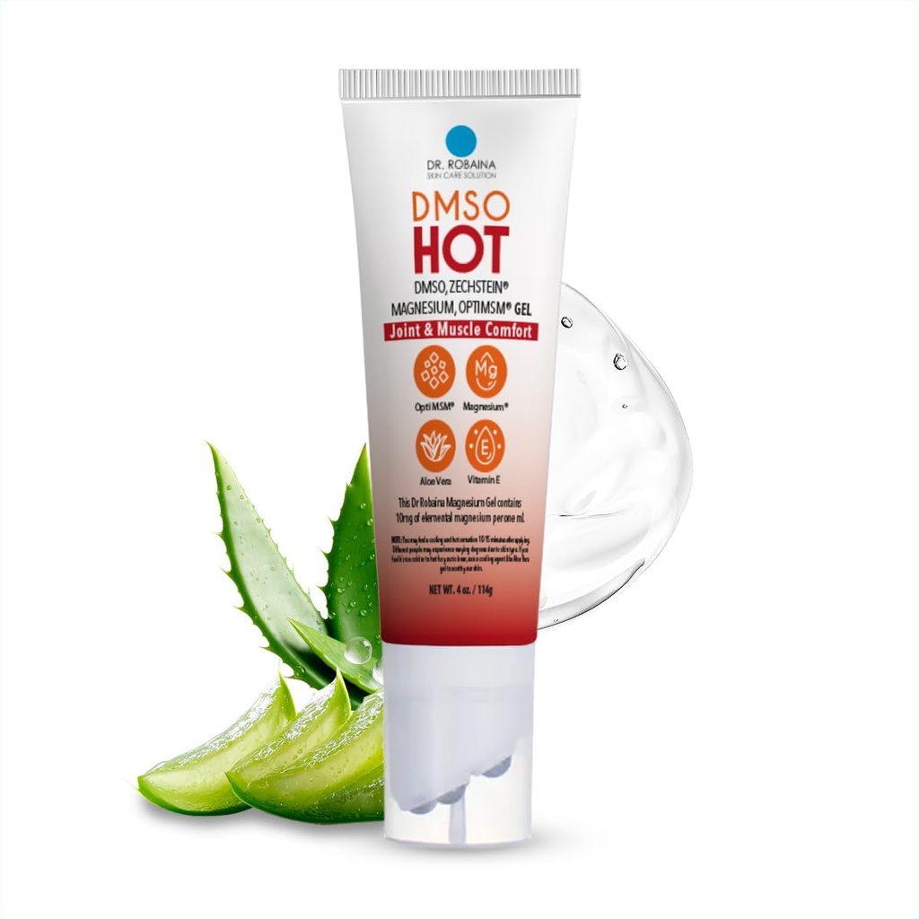 Robaina DMSO博士 HOT 滚开-99.9%纯制药级 定热多筒应用器 | Zechstein Magnesium、MSM、Arnica、Aloe Vera、维生素E - 4 oz |在美国制造